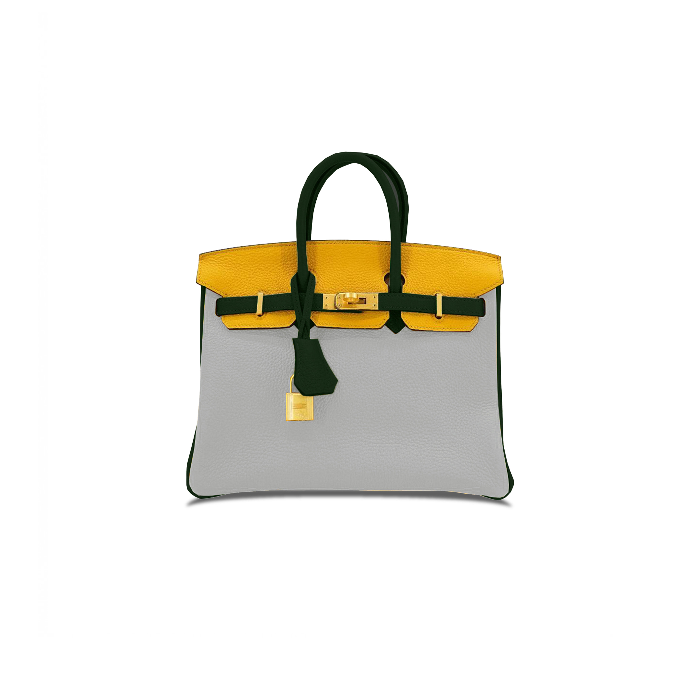 HERMES MASTER BIRKIN 40 TOGO LEATHER HANDBAG PEARL GRAYOLIVE GREEN GOLD BUCKLE 27194131 (40*36*26cm)